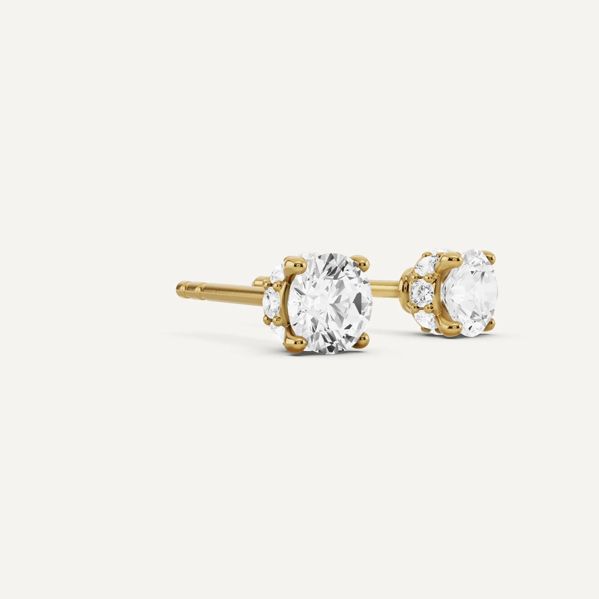 1 ctw Round Diamond Hidden Halo Stud Earrings