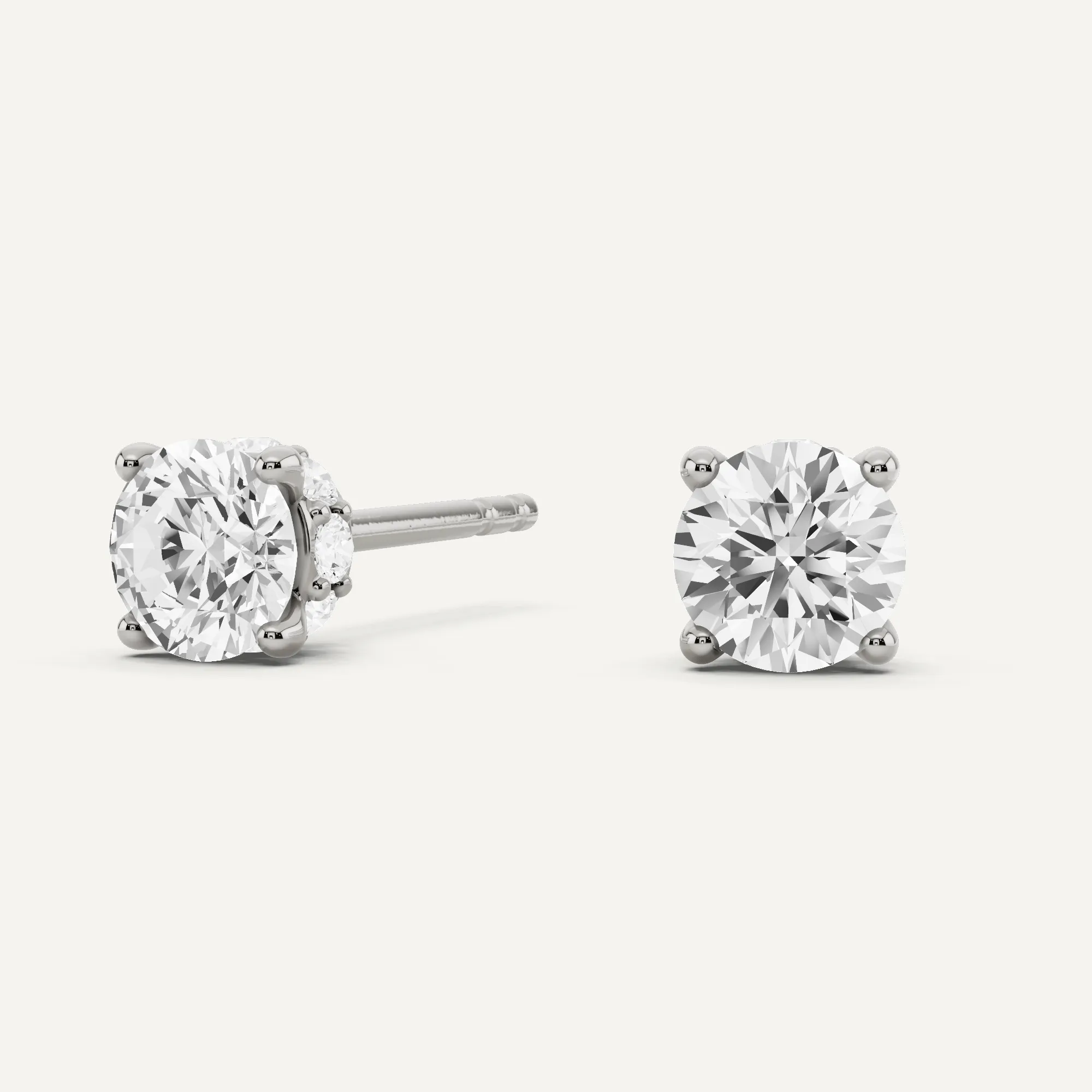 1 ctw Round Diamond Hidden Halo Stud Earrings