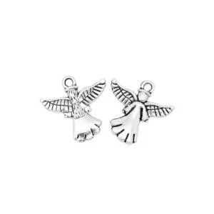 10 Pcs Tibetan Silver ANGEL 20mm x 20mm Charms Pendants, Lead & Nickel Free Metal Charms Pendants Beads