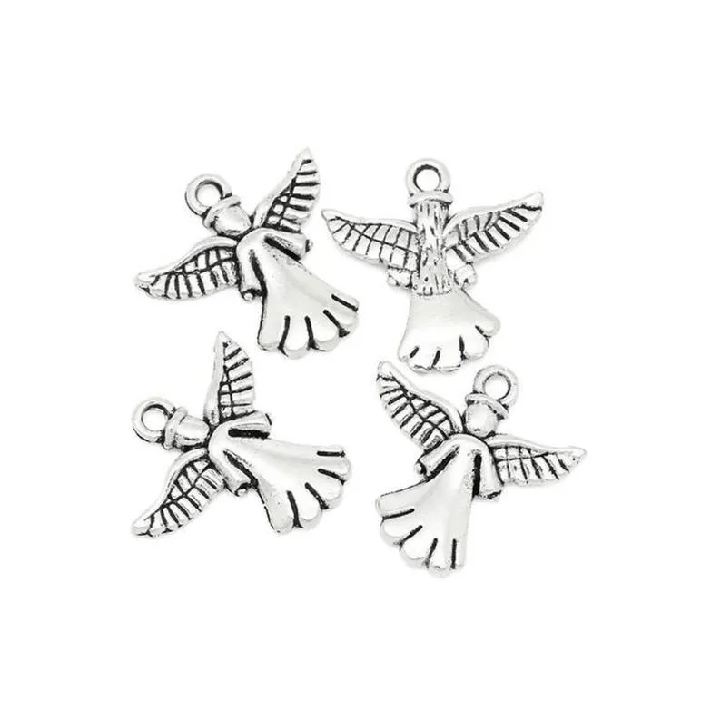 10 Pcs Tibetan Silver ANGEL 20mm x 20mm Charms Pendants, Lead & Nickel Free Metal Charms Pendants Beads