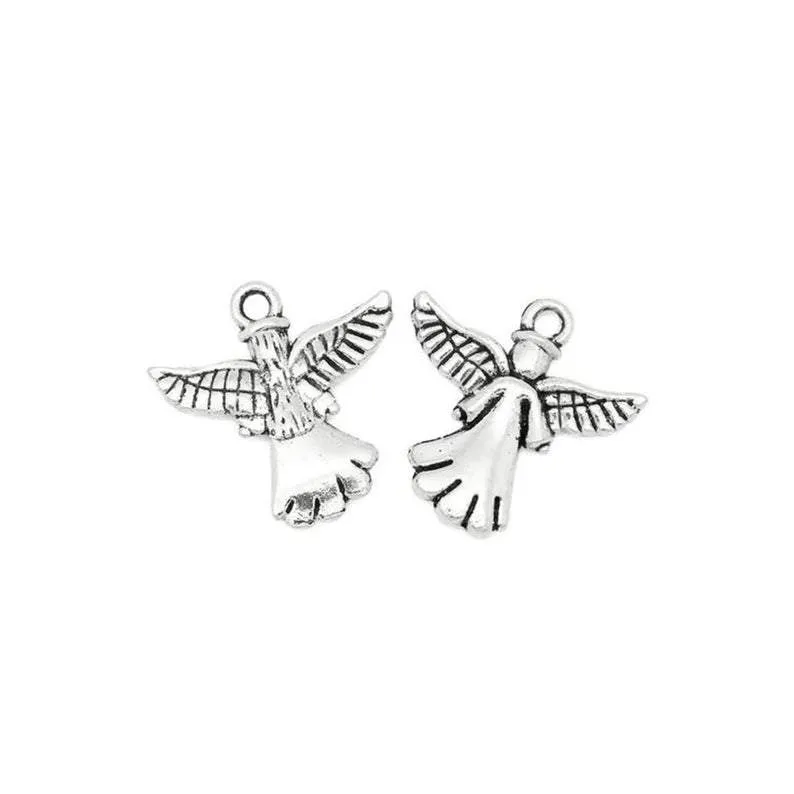 10 Pcs Tibetan Silver ANGEL 20mm x 20mm Charms Pendants, Lead & Nickel Free Metal Charms Pendants Beads