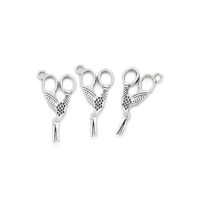 10 Pcs Tibetan Silver BIRD SHAPED SCISSOR 27mm x 14mm Charms Pendants, Lead & Nickel Free Metal Charms Pendants Beads