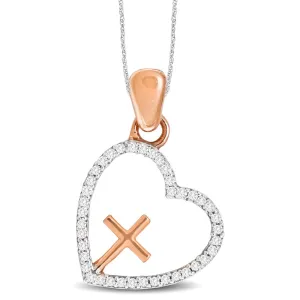 10K Rose Gold 1/10 Ct. Tw. Diamond Heart Pendant