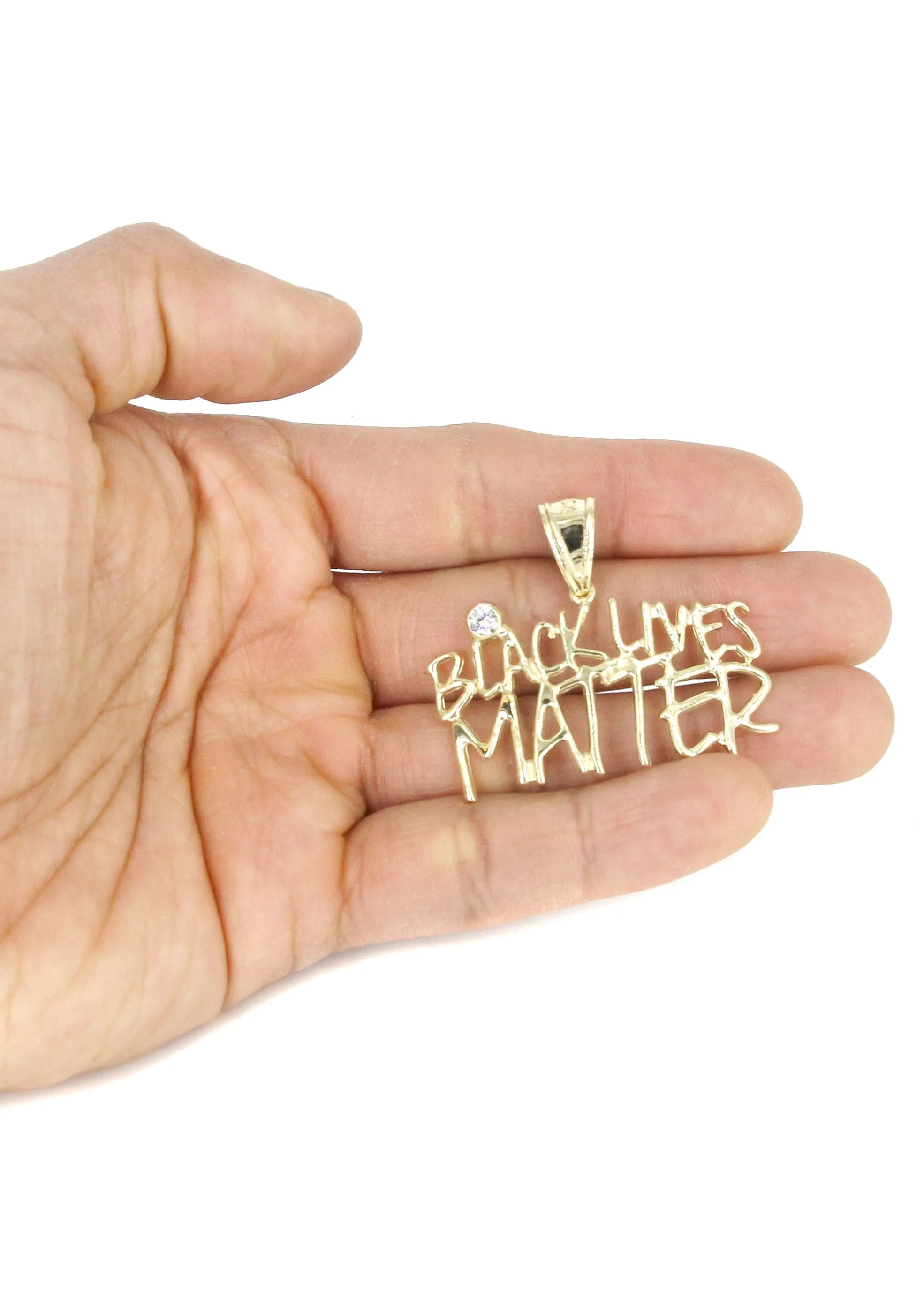 10K Yellow Gold Black Lives Matter Necklace | Appx 13.6 Grams