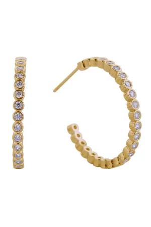 14K Gold Dipped Bubble Hoop Earrings