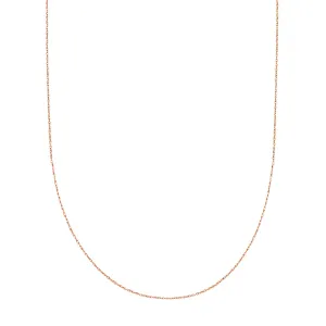 14k Rose Gold Rope Chain Necklace, 0.6mm