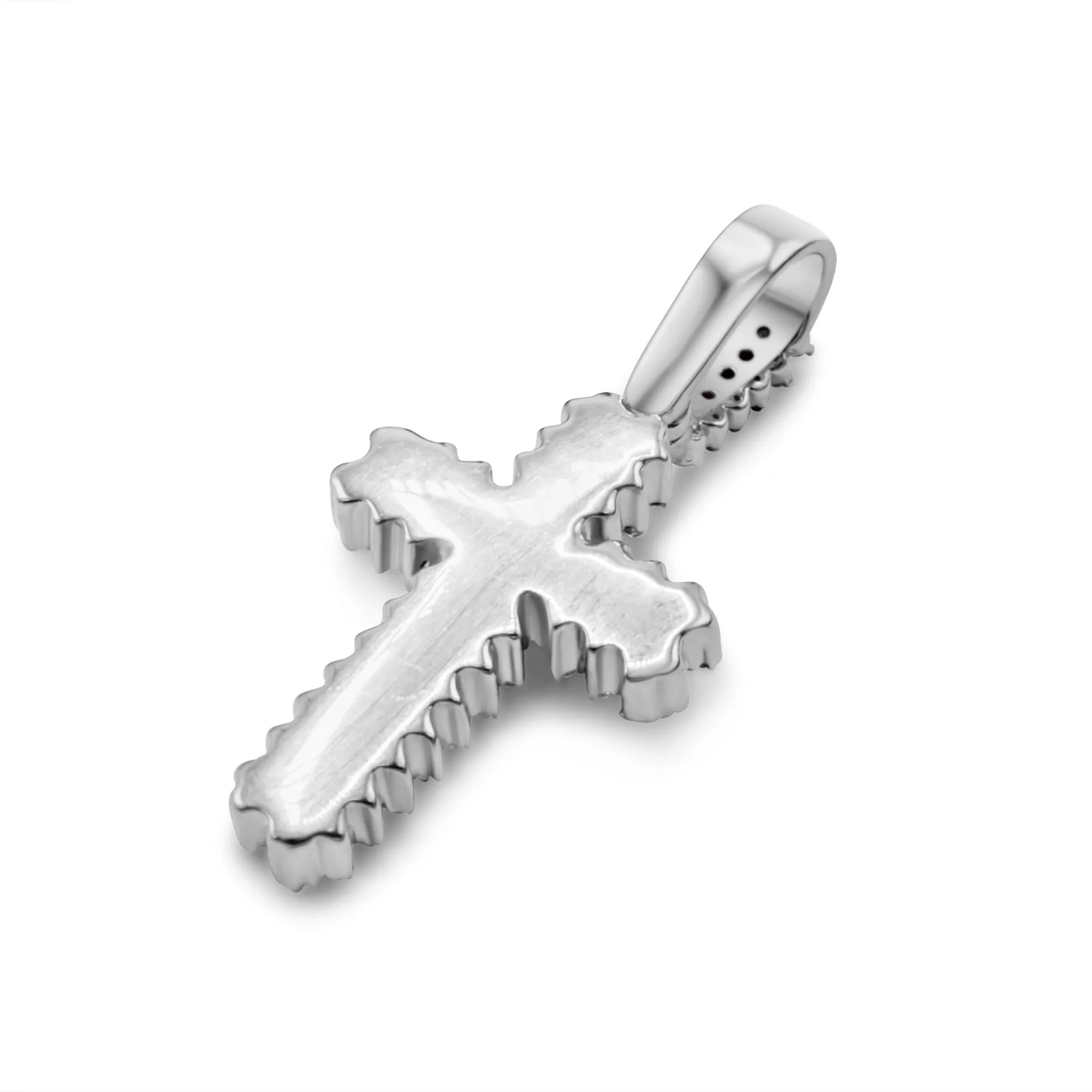 14K White Gold Diamond Cross Pendant 0.44 ctw