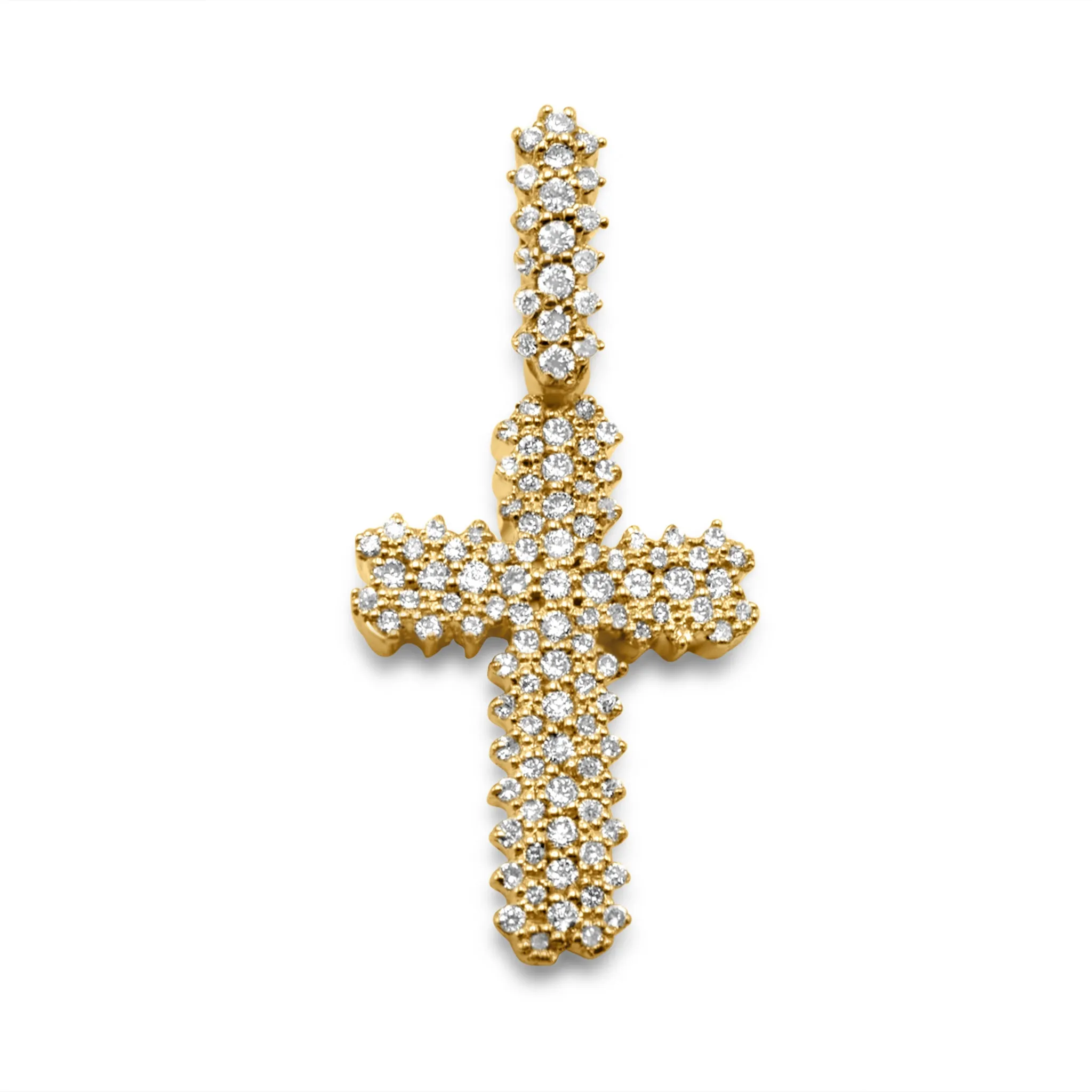 14K White Gold Diamond Cross Pendant 0.44 ctw