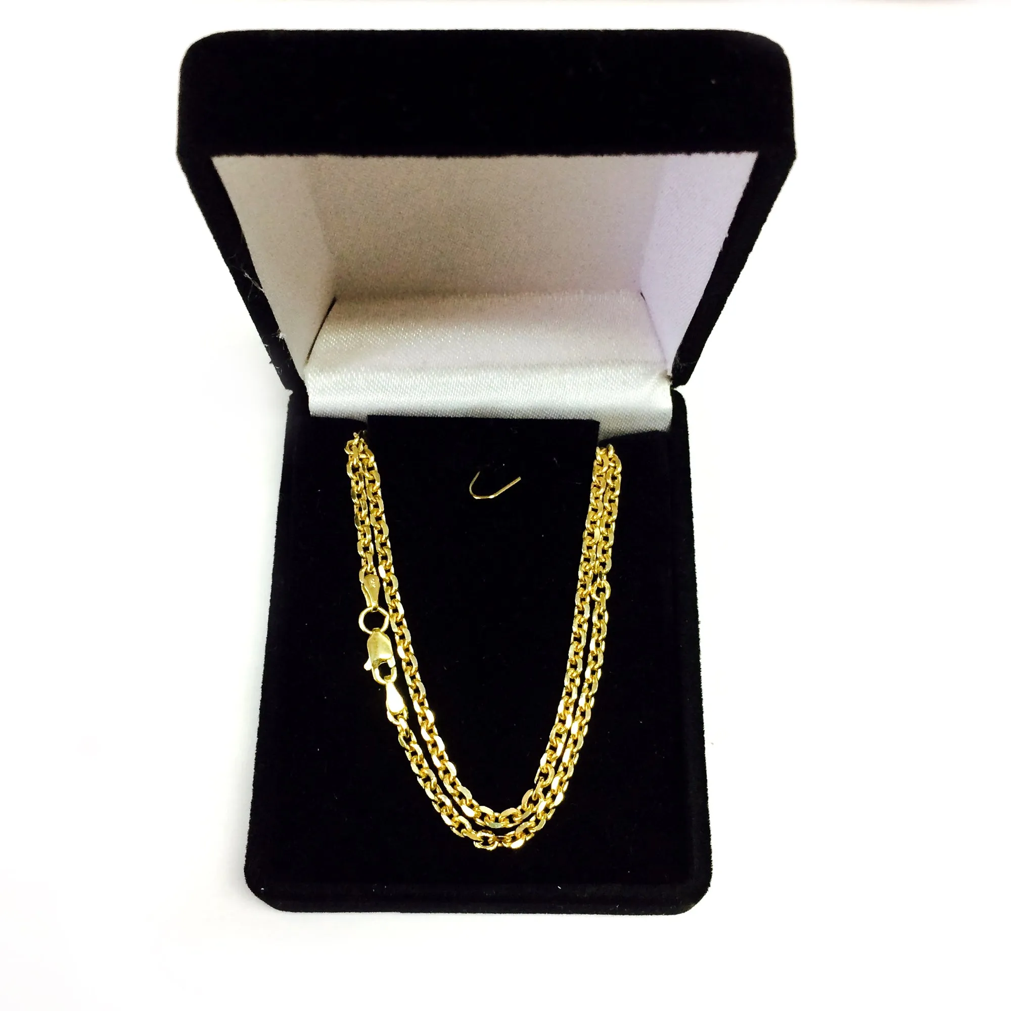 14k Yellow Gold Cable Link Chain Necklace, 3.1mm