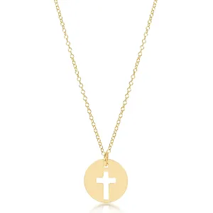 16" necklace gold - blessed disc