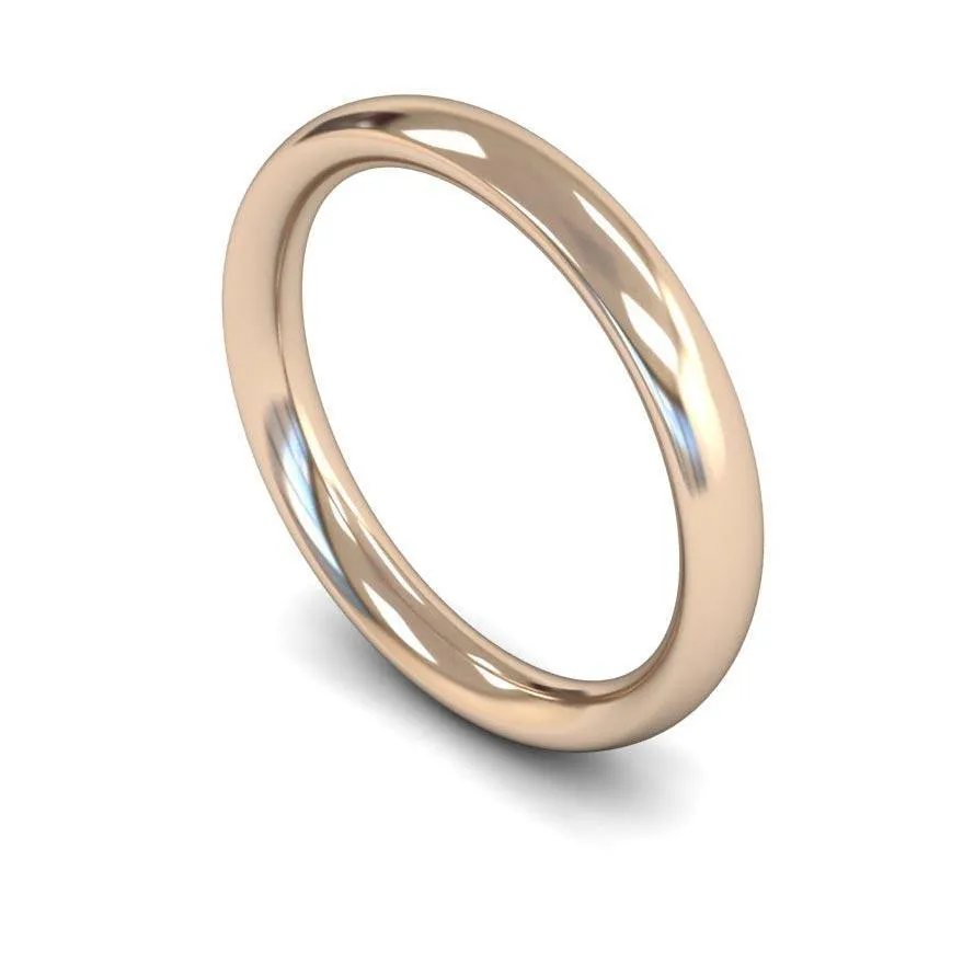 18ct Rose Gold Heavy Weight Traditional Court 3mm Wedding Ring