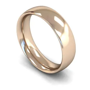 18ct Rose Gold Heavy Weight Traditional Court 6mm Wedding Ring