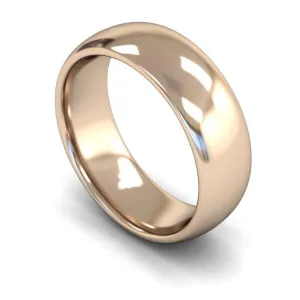 18ct Rose Gold Heavyweight Traditional Court/Flat Edge 7mm Wedding Ring