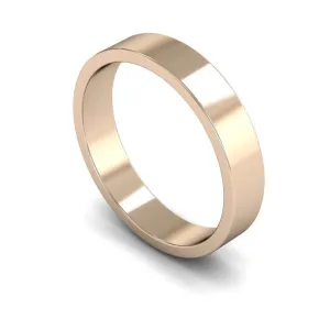 18ct Rose Gold Light Weight Flat 4mm Wedding Ring