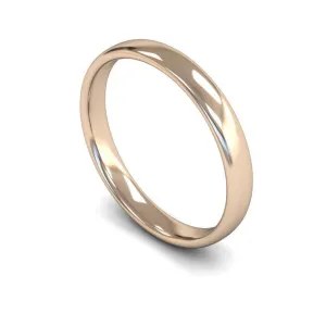 18ct Rose Gold Light Weight Slight Court 3mm Wedding Ring