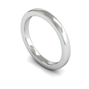 18ct White Gold Heavy Weight Edged Slight Court 2.5mm Wedding Ring