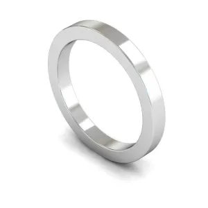 18ct White Gold Heavy Weight Flat 2.5mm Wedding Ring