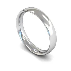 18ct White Gold Medium Weight Traditional Court 4mm Wedding Ring