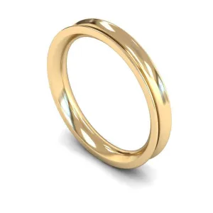 18ct Yellow Gold Heavy Weight Concave 3mm Wedding Ring