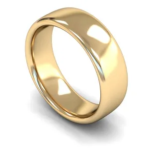 18ct Yellow Gold Heavy Weight Slight Court 7mm Wedding Ring