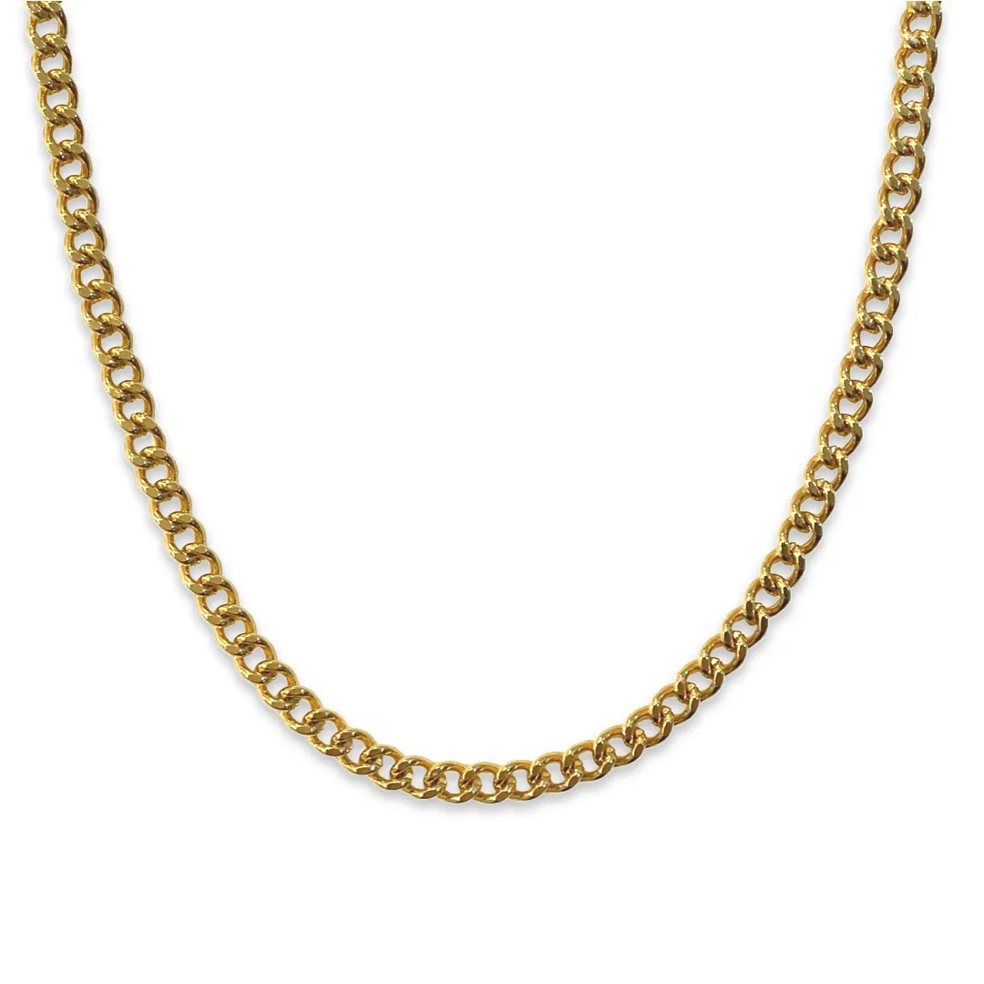 18K Gold Filled Cuban 4mm Chain Necklace