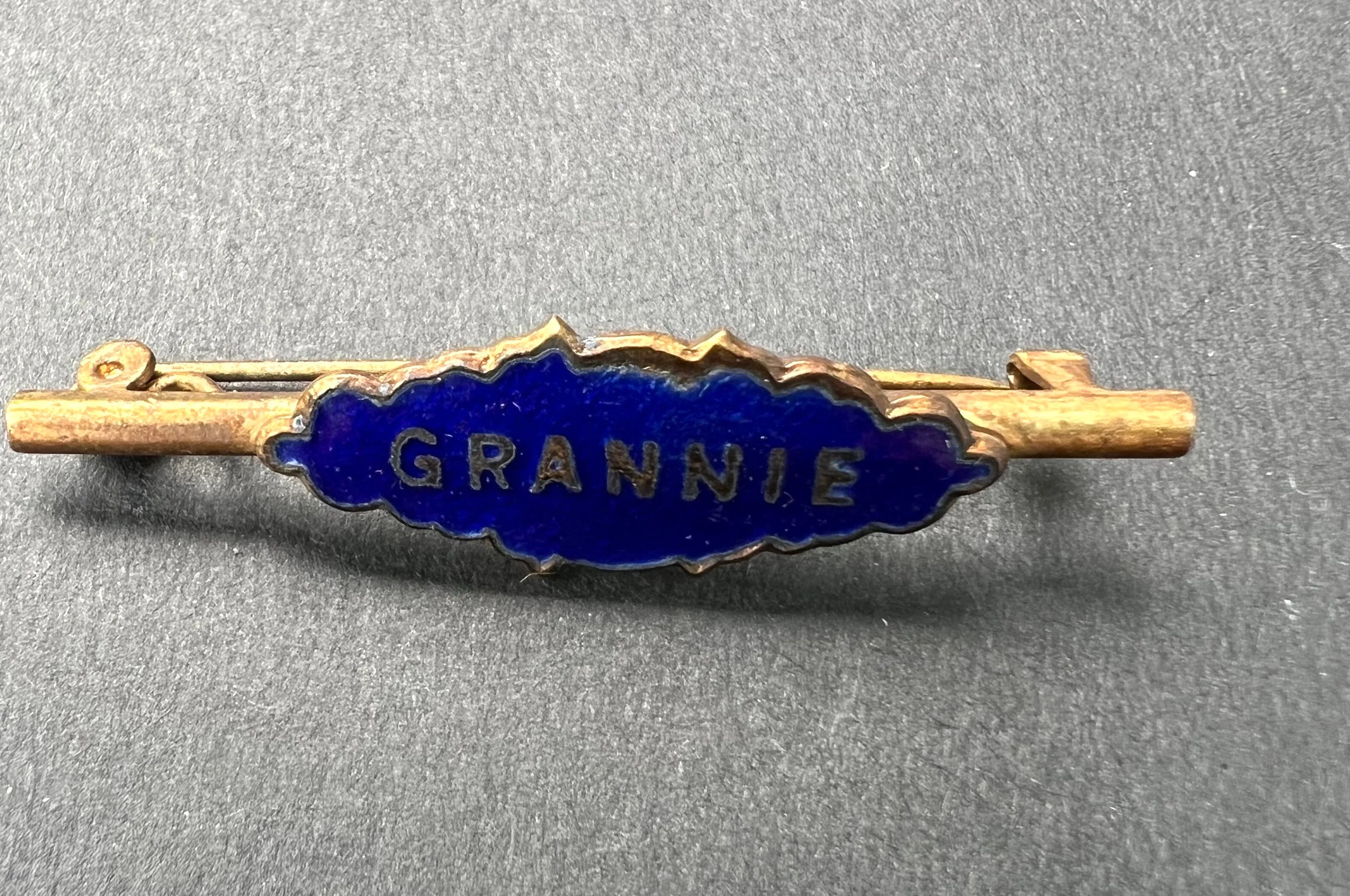 1940s Enamel GRANNIE brooch