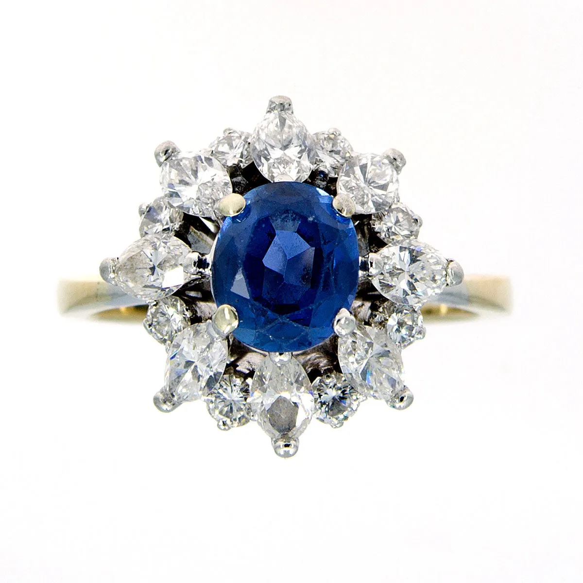 1950s 3.00ct Sapphire & Diamond Ring