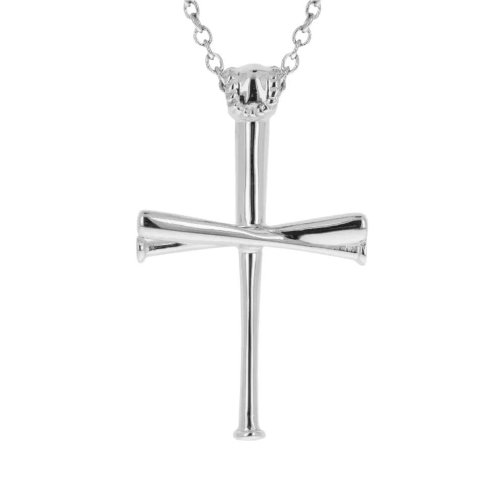 2.0 Baseball Bat Cross Necklace | Gold