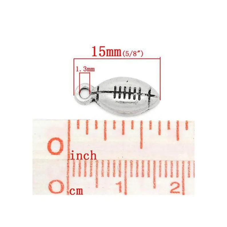 20 Pcs Tibetan Silver AMERICAN FOOTBALL 15mm x 7mm Charms Pendants, Lead & Nickel Free Metal Charms Pendants Beads