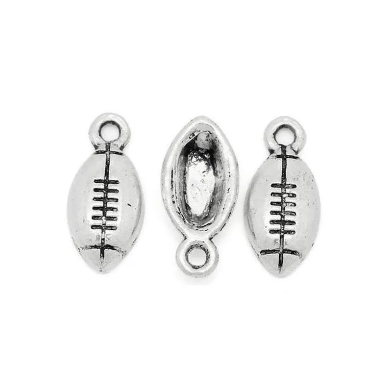 20 Pcs Tibetan Silver AMERICAN FOOTBALL 15mm x 7mm Charms Pendants, Lead & Nickel Free Metal Charms Pendants Beads