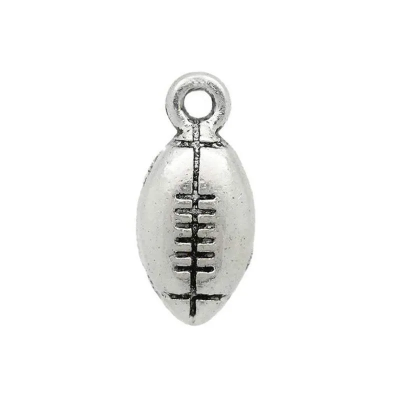 20 Pcs Tibetan Silver AMERICAN FOOTBALL 15mm x 7mm Charms Pendants, Lead & Nickel Free Metal Charms Pendants Beads