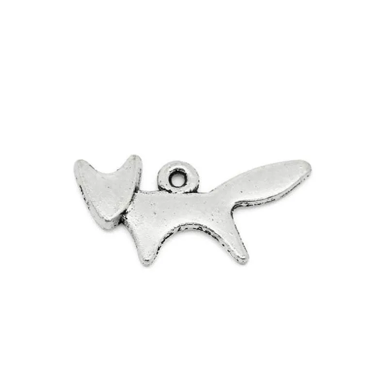 20 Pcs Tibetan Silver FOX 20mm x 10mm  Charms Pendants, Lead & Nickel Free Metal Charms Pendants Beads