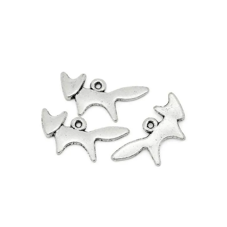 20 Pcs Tibetan Silver FOX 20mm x 10mm  Charms Pendants, Lead & Nickel Free Metal Charms Pendants Beads