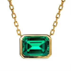 2ct Emerald Green Necklace - 18ct Gold