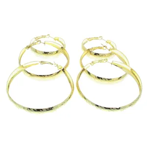 3 on a Card Patterned Thick Hoop Earrings