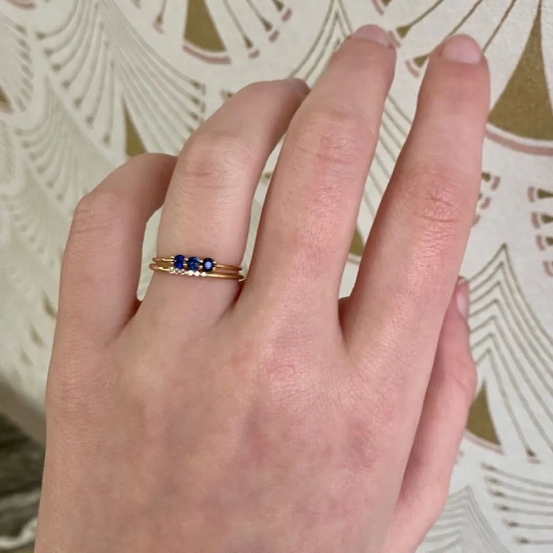 3S Blue Sapphire Ring