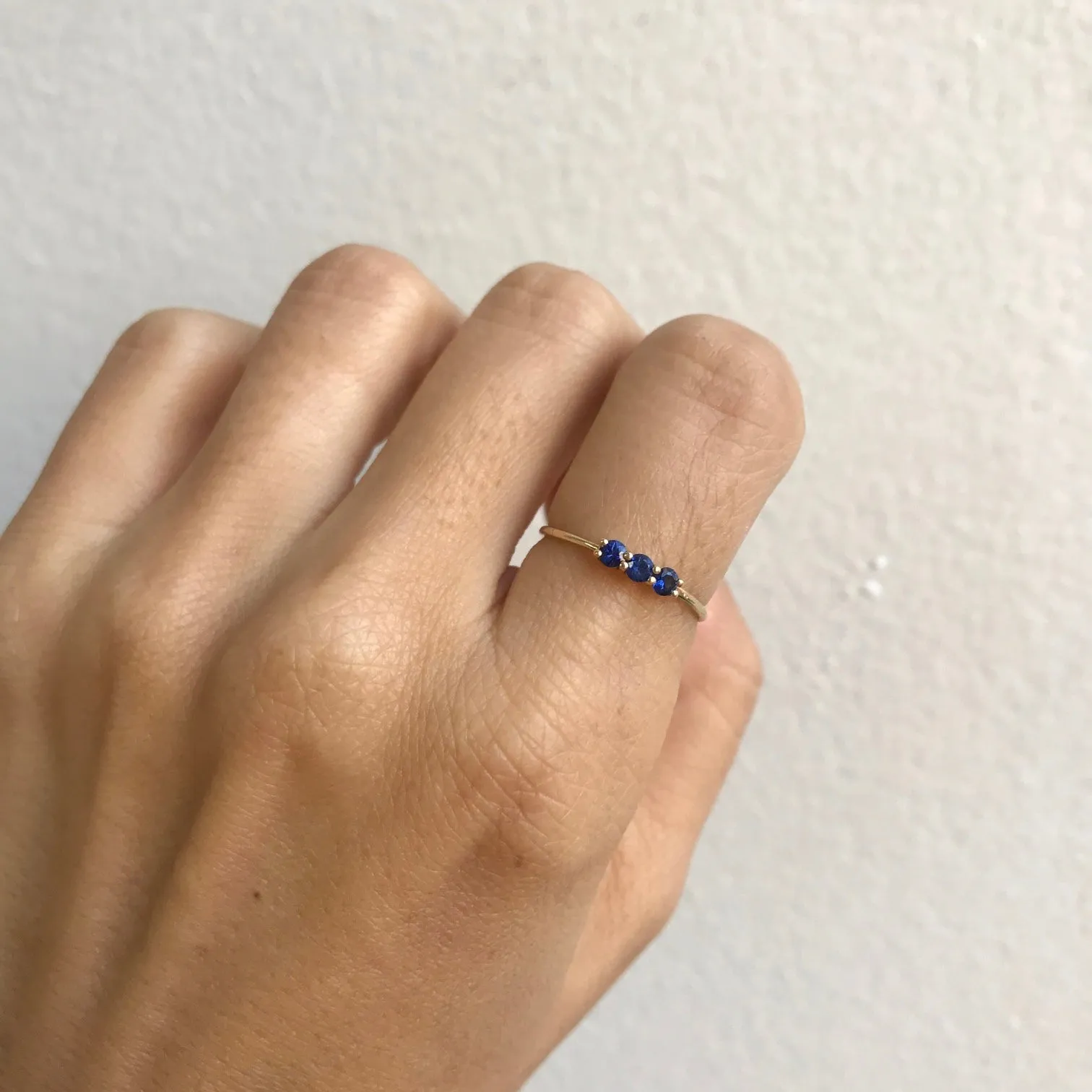 3S Blue Sapphire Ring