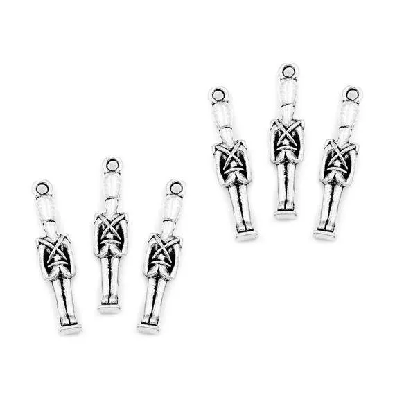 5 Pcs Tibetan Silver Toy Soldier Grenadier Guard London 31X7mm 3D Charms Pendants