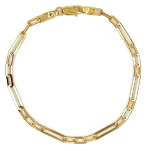 9ct Yellow Gold Paperclip Bracelet