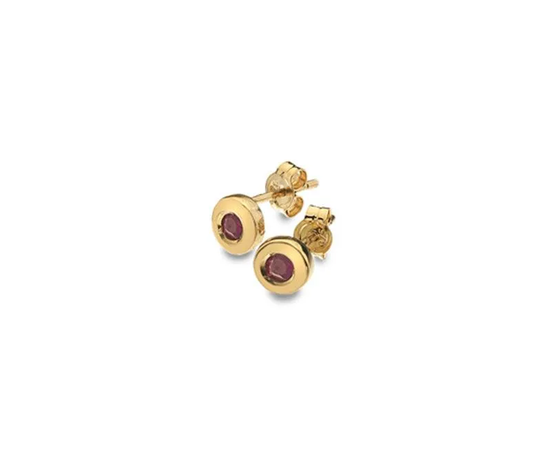 9ct Yellow Gold Ruby Stud Earrings