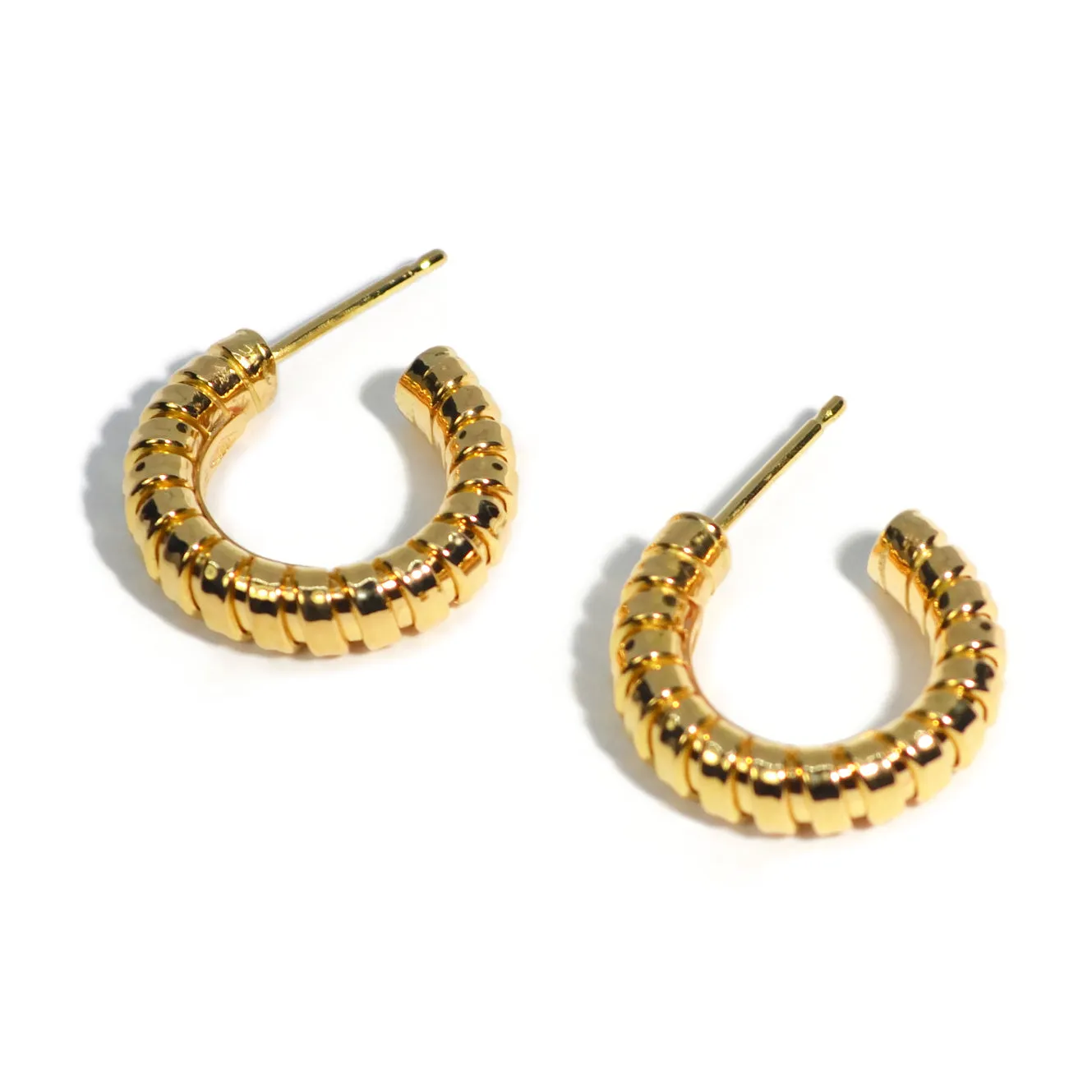 AFJ Gold Collection - Tubogas Small Hoop Earrings, 18k Yellow Gold