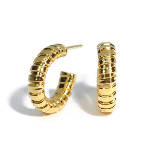 AFJ Gold Collection - Tubogas Small Hoop Earrings, 18k Yellow Gold