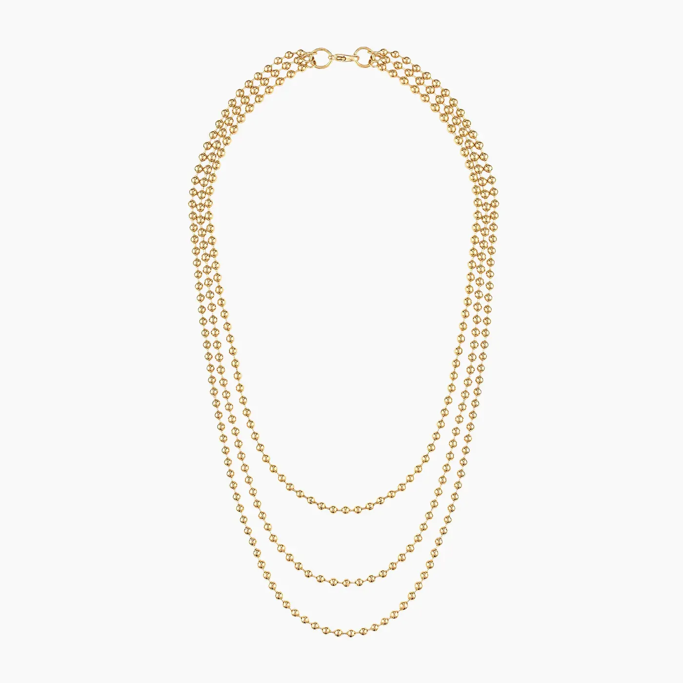 Alexa Leigh - 3mm Layered Ball Chain Necklace in Gold