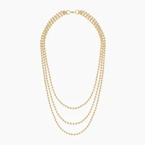 Alexa Leigh - 3mm Layered Ball Chain Necklace in Gold