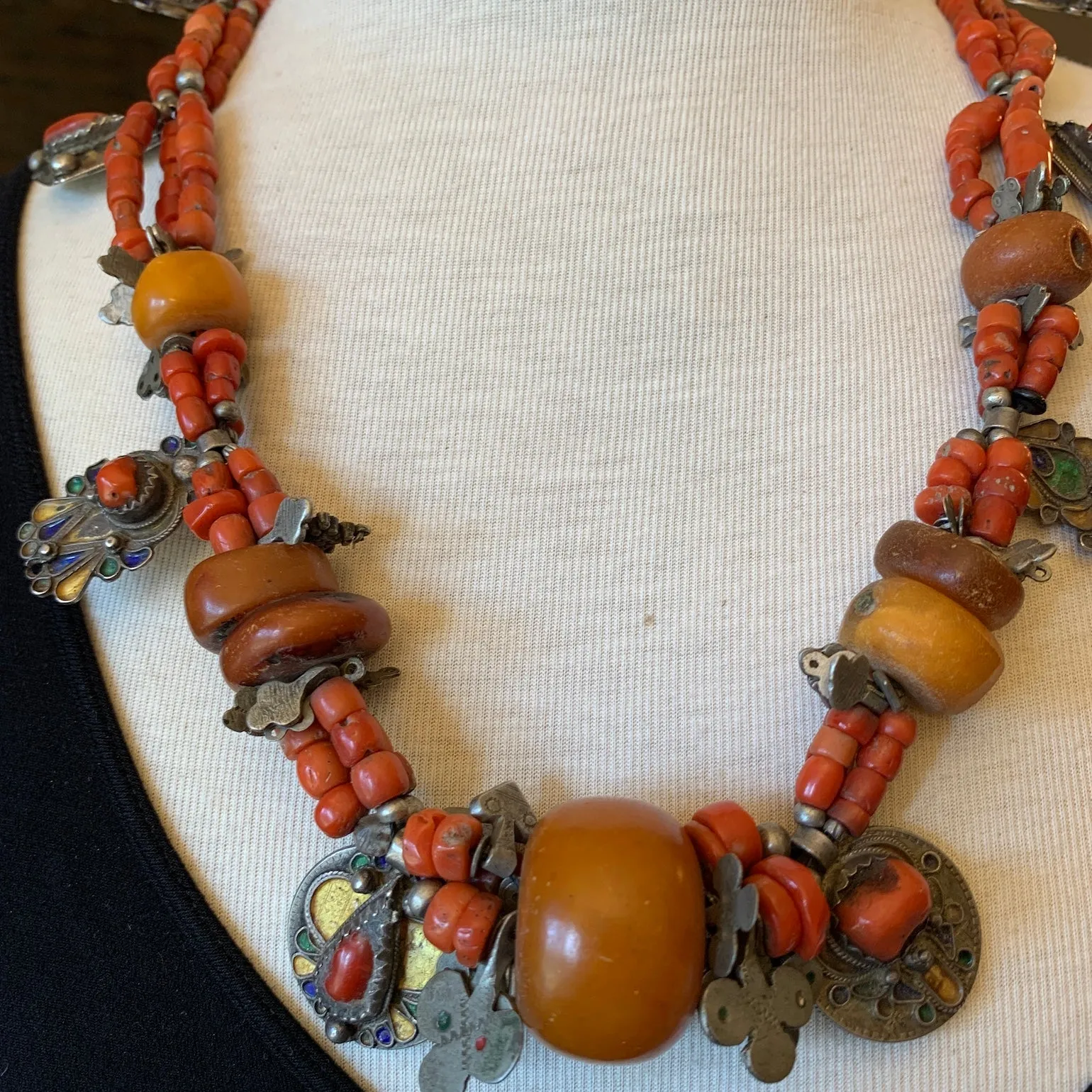 Antique Berber Beads and Pendants Necklace