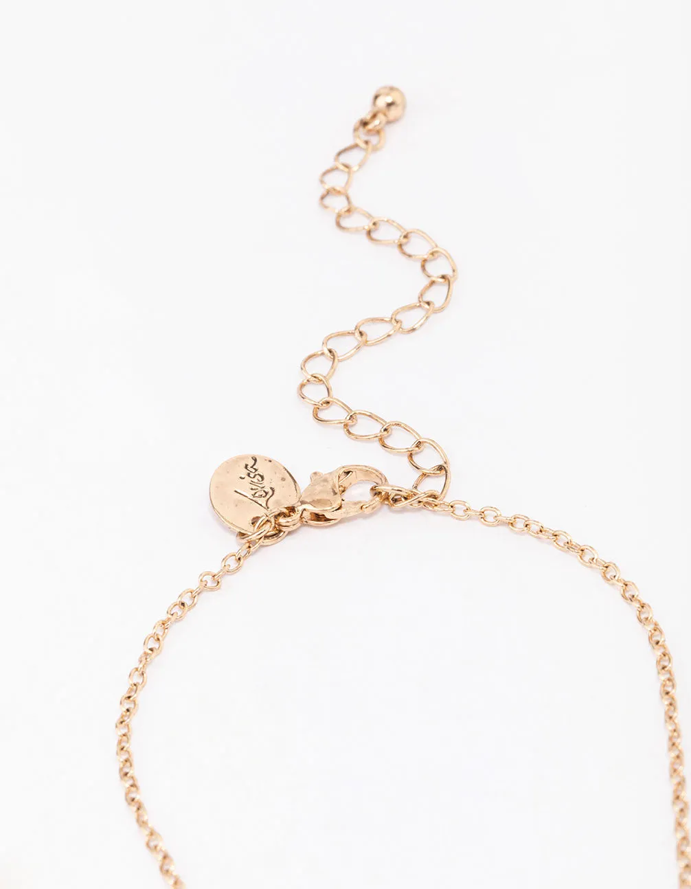 Antique Gold Multi Shape Heart Necklace