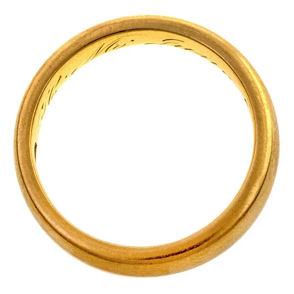 Antique Peacock Yellow Gold Wedding Band "1904"