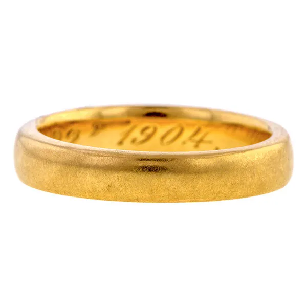 Antique Peacock Yellow Gold Wedding Band "1904"