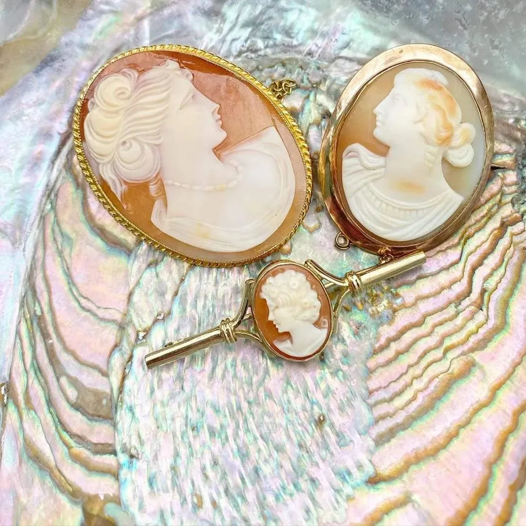 Antique Victorian 9ct Rose Gold Cameo Brooch