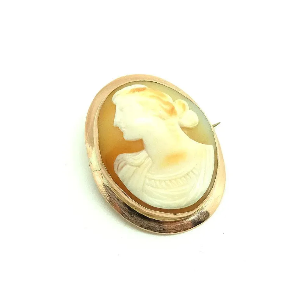 Antique Victorian 9ct Rose Gold Cameo Brooch